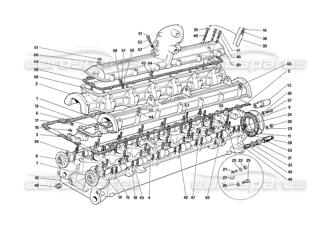 ferrari 400i (1983 mechanical) culata (derecha) diagrama de piezas