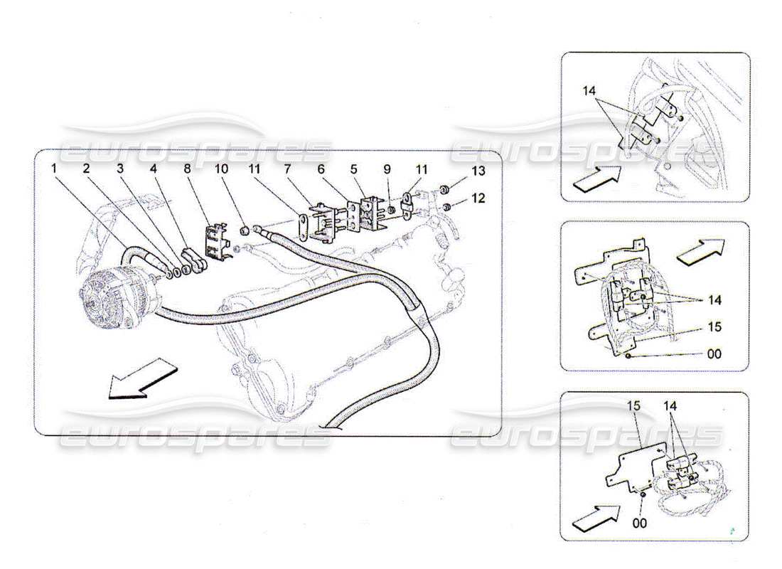 maserati qtp. (2010) 4.2 cableado principal diagrama de piezas