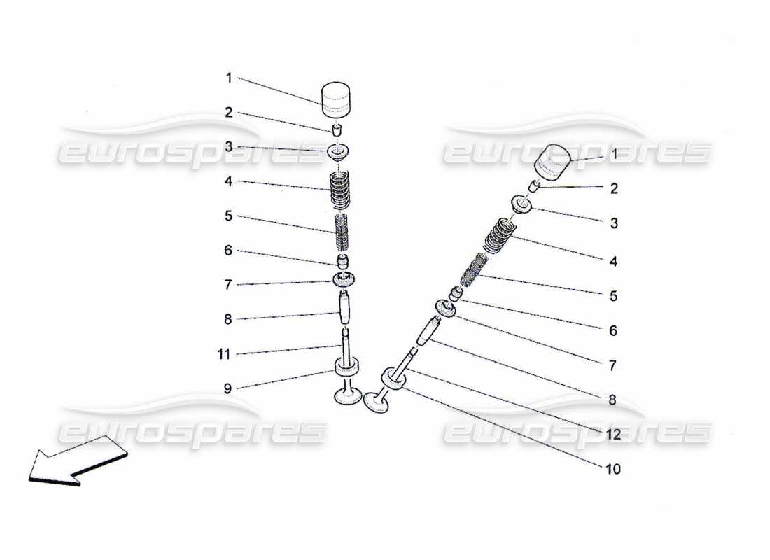 maserati qtp. (2010) 4.7 valvulas diagrama de piezas