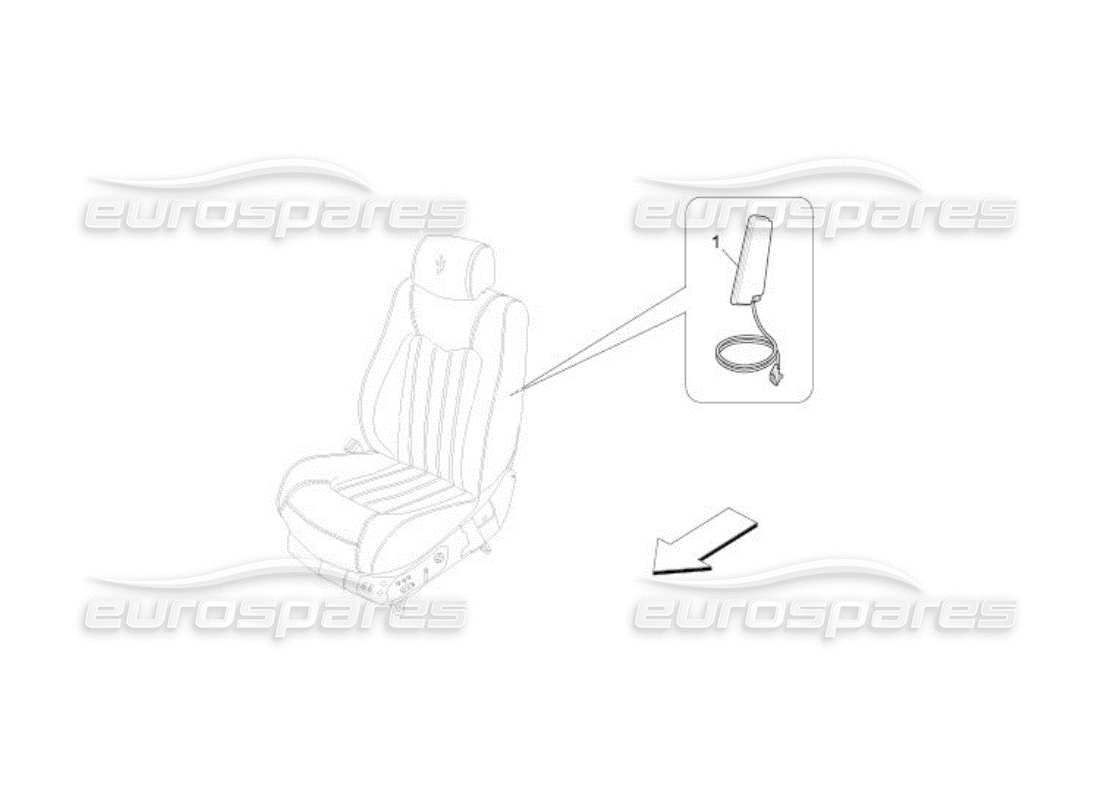 maserati qtp. (2005) 4.2 diagrama de piezas del sistema de bolsas laterales delanteras