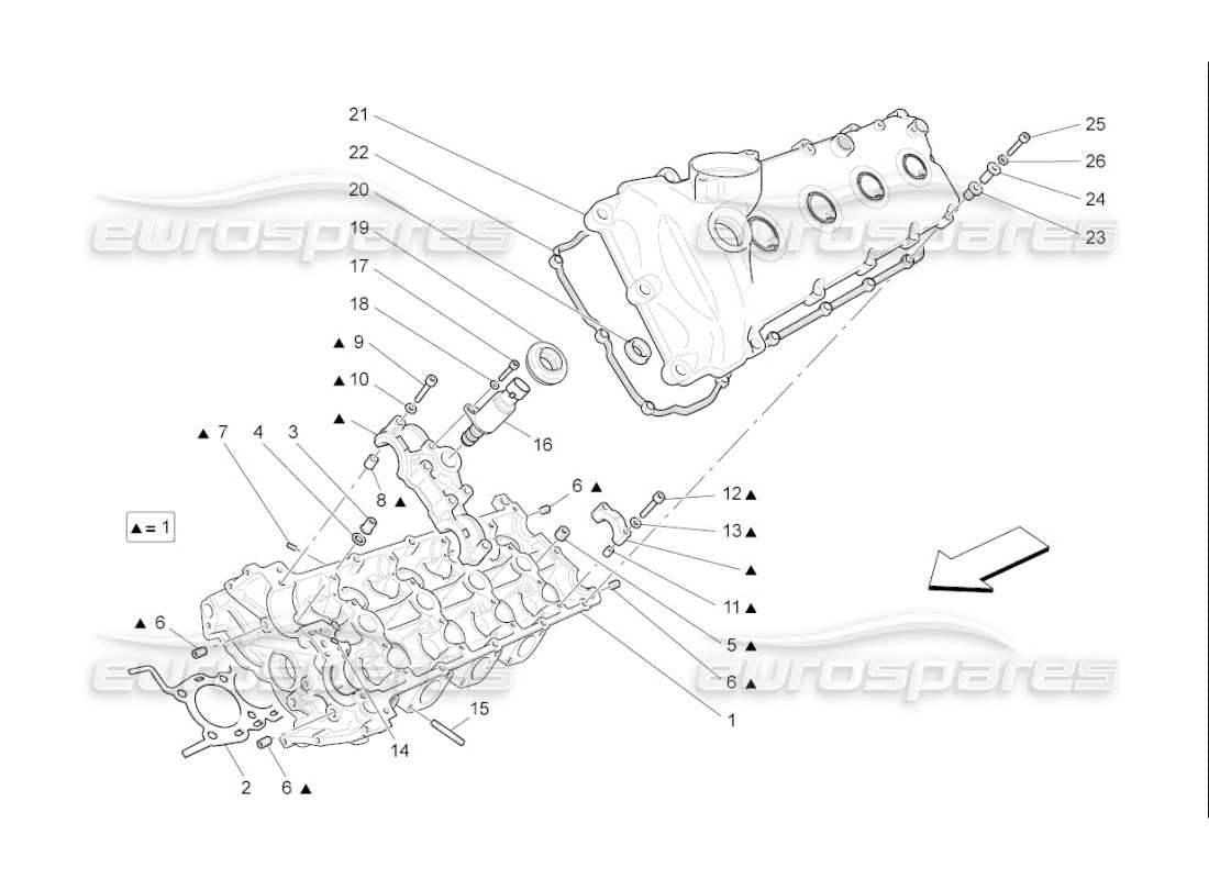 maserati qtp. (2009) 4.7 auto culata izquierda diagrama de piezas