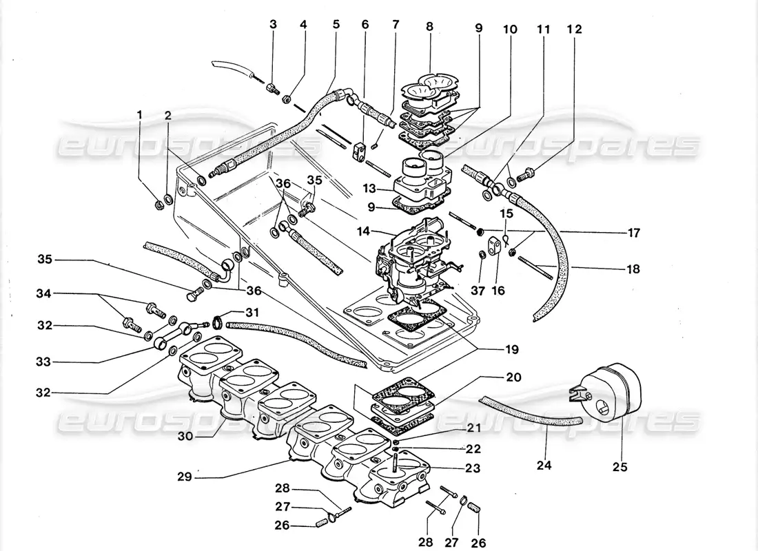 lamborghini lm002 (1988) carburadores diagrama de piezas