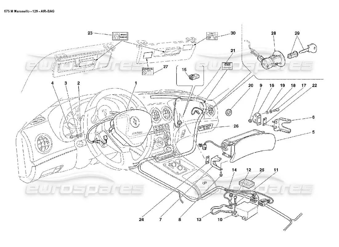 ferrari 575m maranello bolsa de aire diagrama de piezas