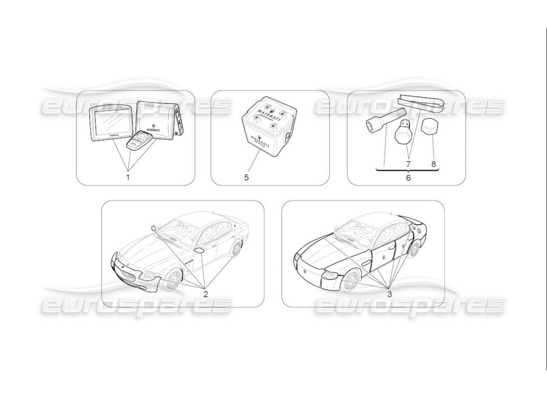 maserati qtp. (2009) 4.7 auto diagrama de piezas de accesorios posventa