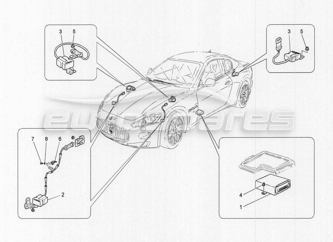 maserati granturismo special edition control electrónico (suspensión) diagrama de piezas