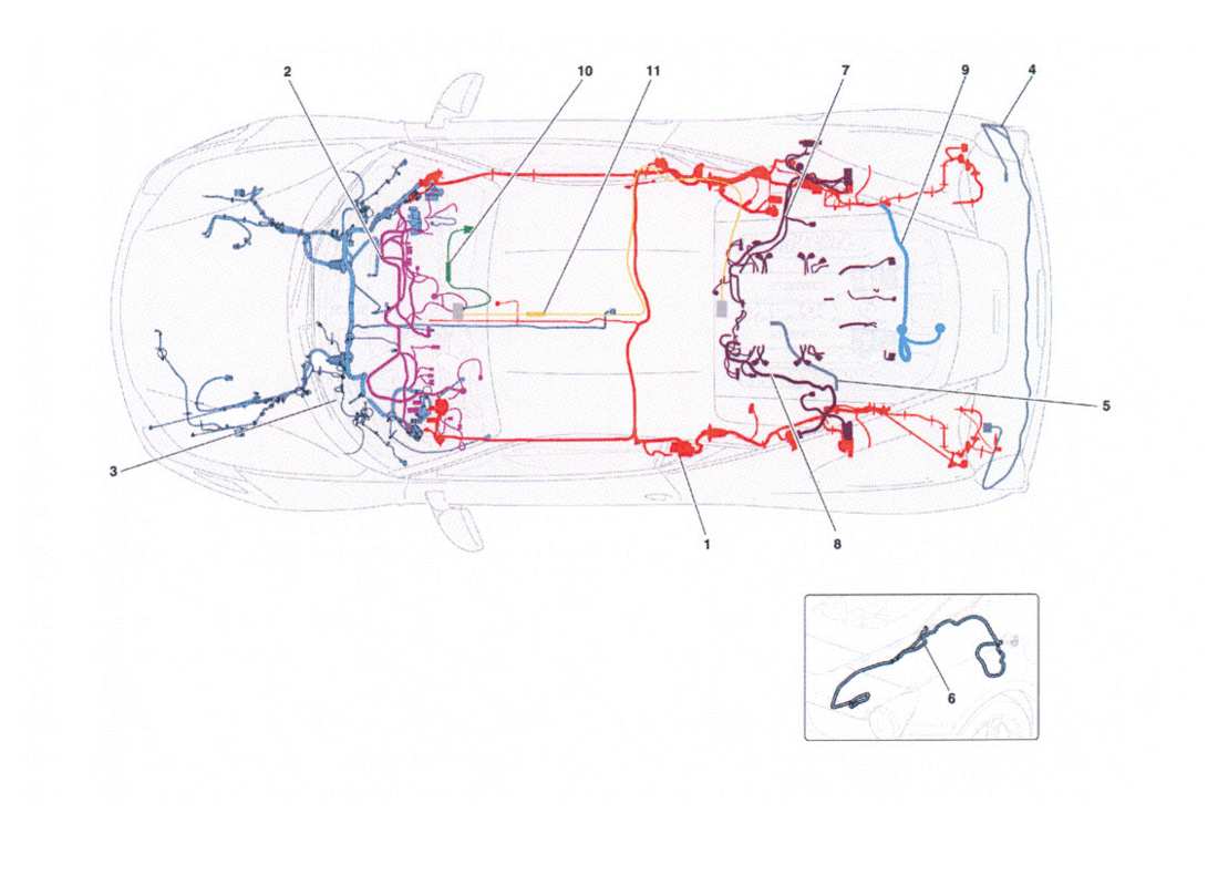 ferrari 458 challenge arneses de cableado principales diagrama de piezas