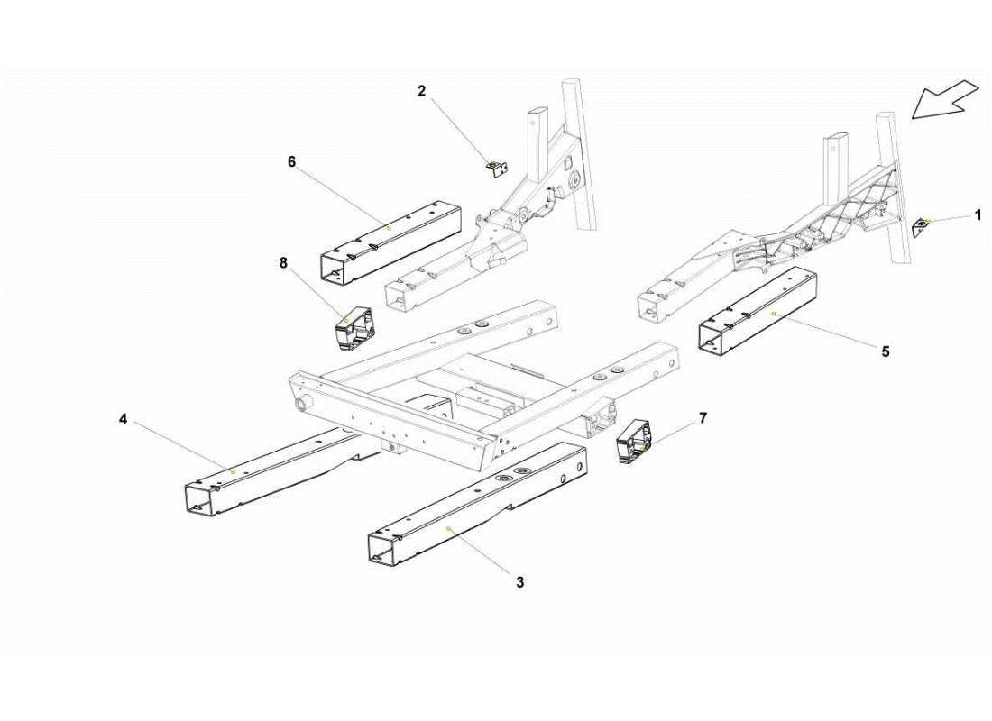 lamborghini gallardo sts ii sc elementos del marco frontal diagrama de piezas