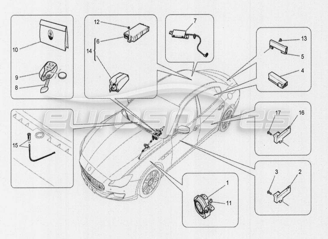 maserati qtp. v8 3.8 530bhp auto 2015 cableado principal diagrama de piezas