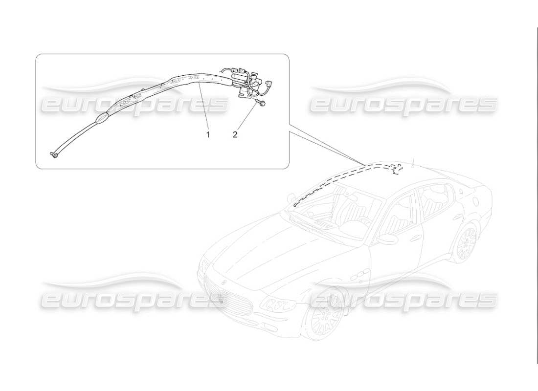 maserati qtp. (2008) 4.2 auto diagrama de piezas del sistema de bolsa de ventana