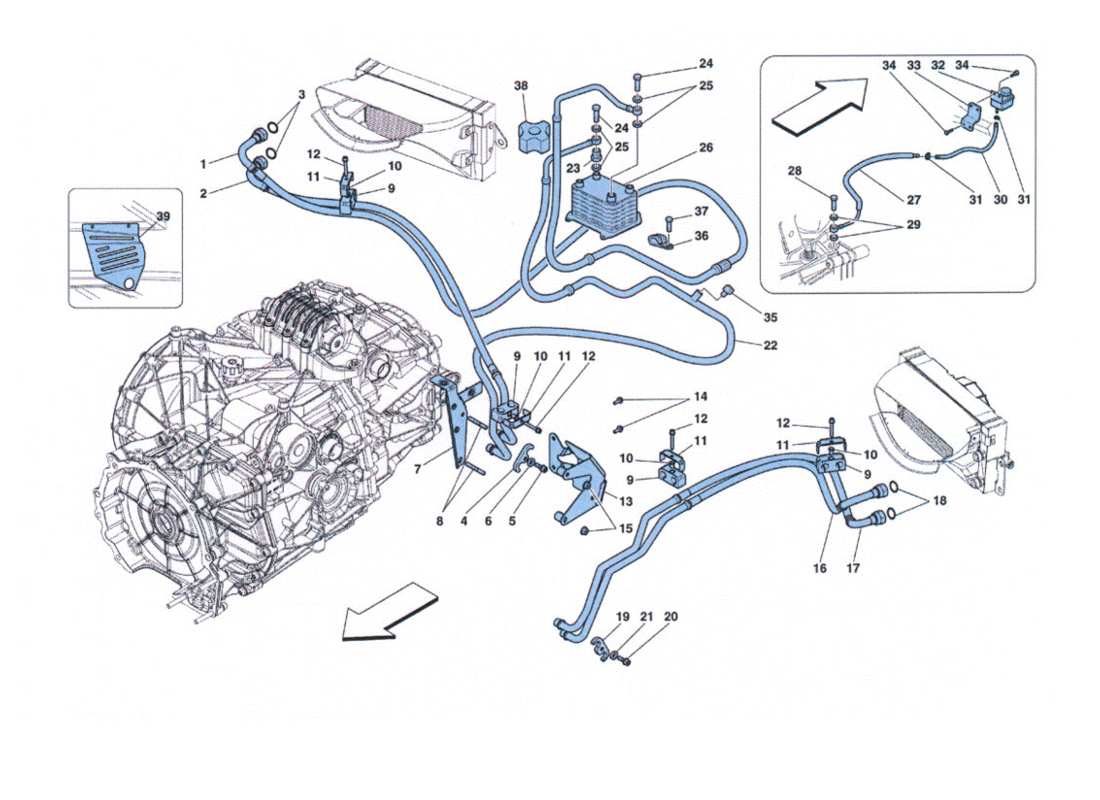 ferrari 458 challenge diagrama de piezas de lubricación y raffreddamento olio cambio