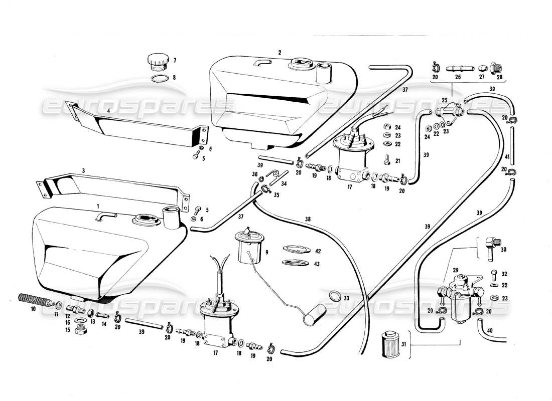 maserati mexico diagrama de piezas del tanque de combustible y la bomba