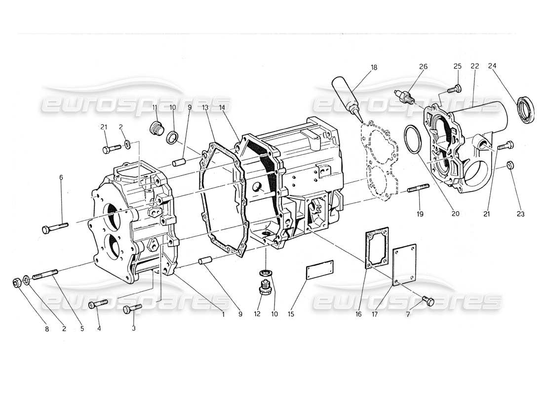 maserati 228 diagrama de piezas de la caja de transmisión