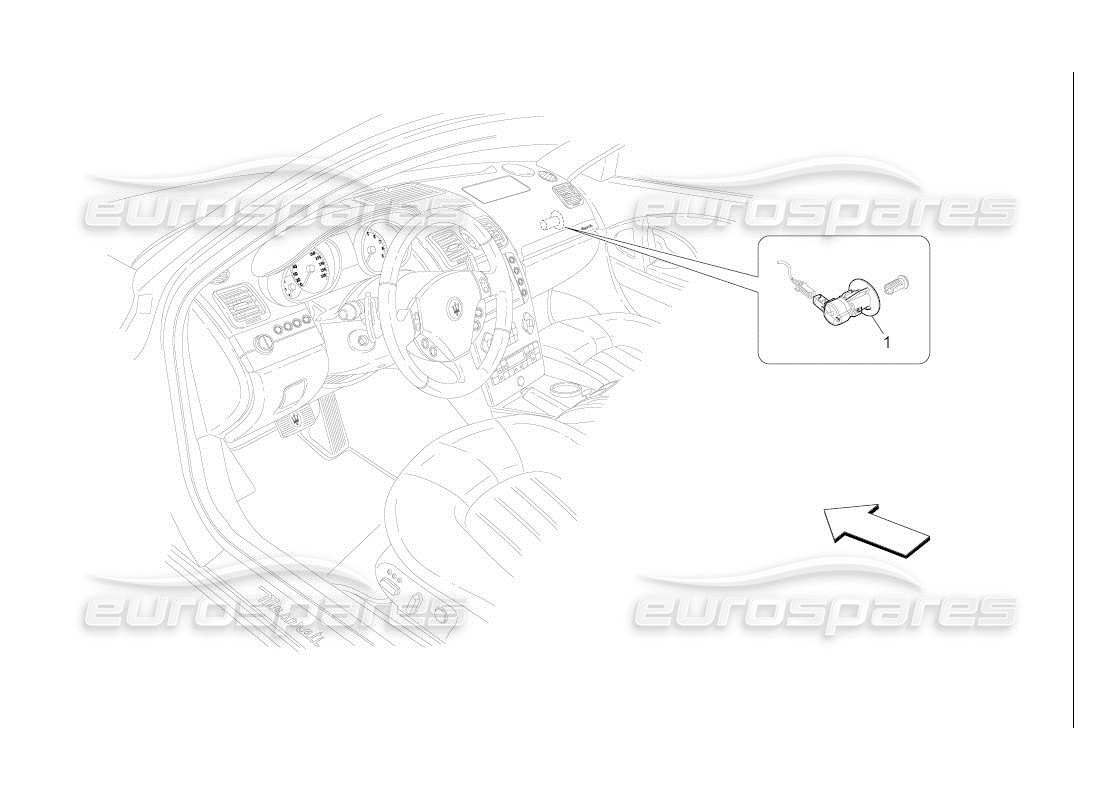maserati qtp. (2007) 4.2 auto diagrama de piezas de desactivación del airbag del pasajero
