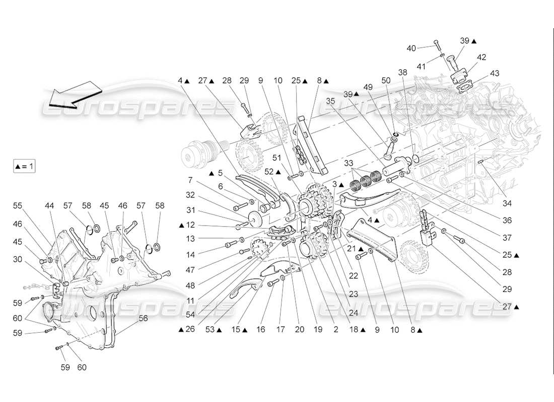 maserati qtp. (2006) 4.2 f1 diagrama de piezas de sincronización