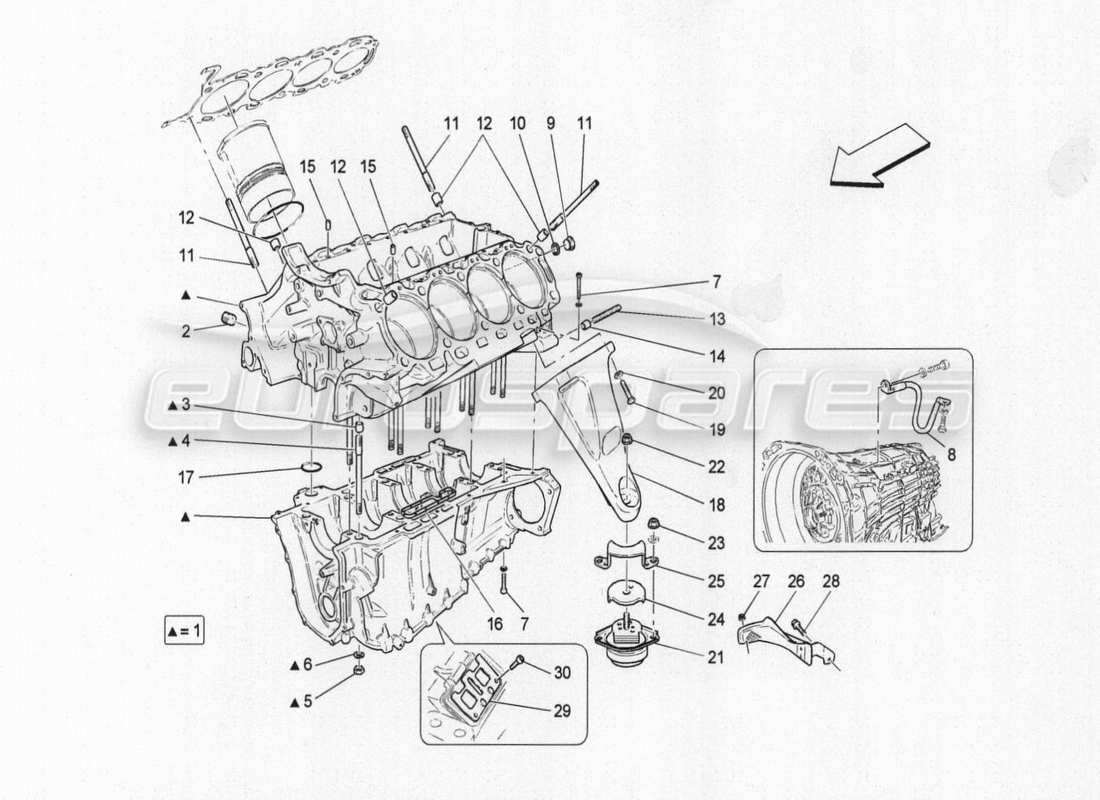 maserati granturismo special edition crankcase diagrama de piezas