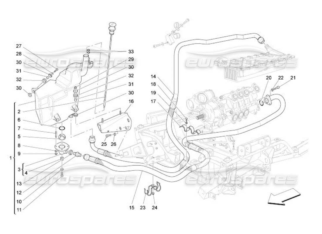 maserati qtp. (2005) 4.2 sistema de lubricación: diagrama de piezas del circuito y de la colección