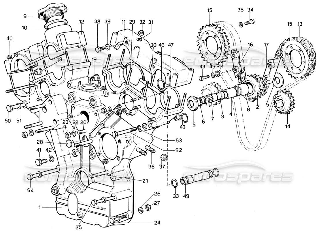 ferrari 365 gtb4 daytona (1969) diagrama de piezas de sincronización