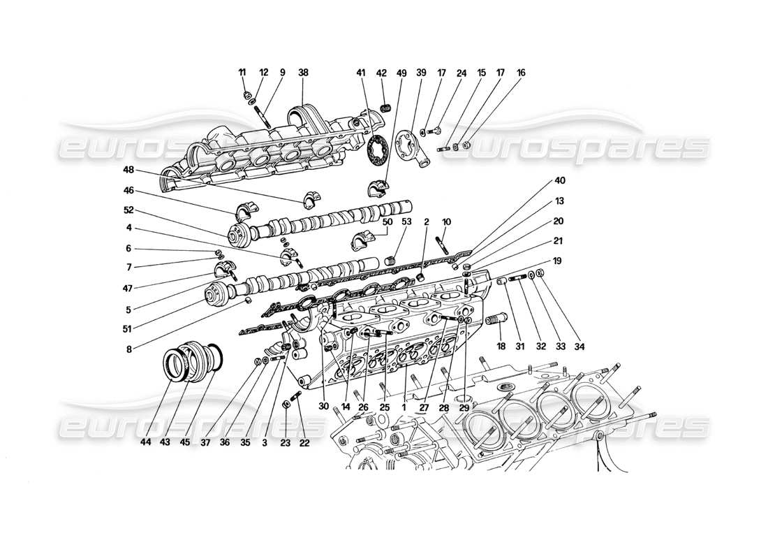 ferrari 328 (1985) culata (derecha) diagrama de piezas