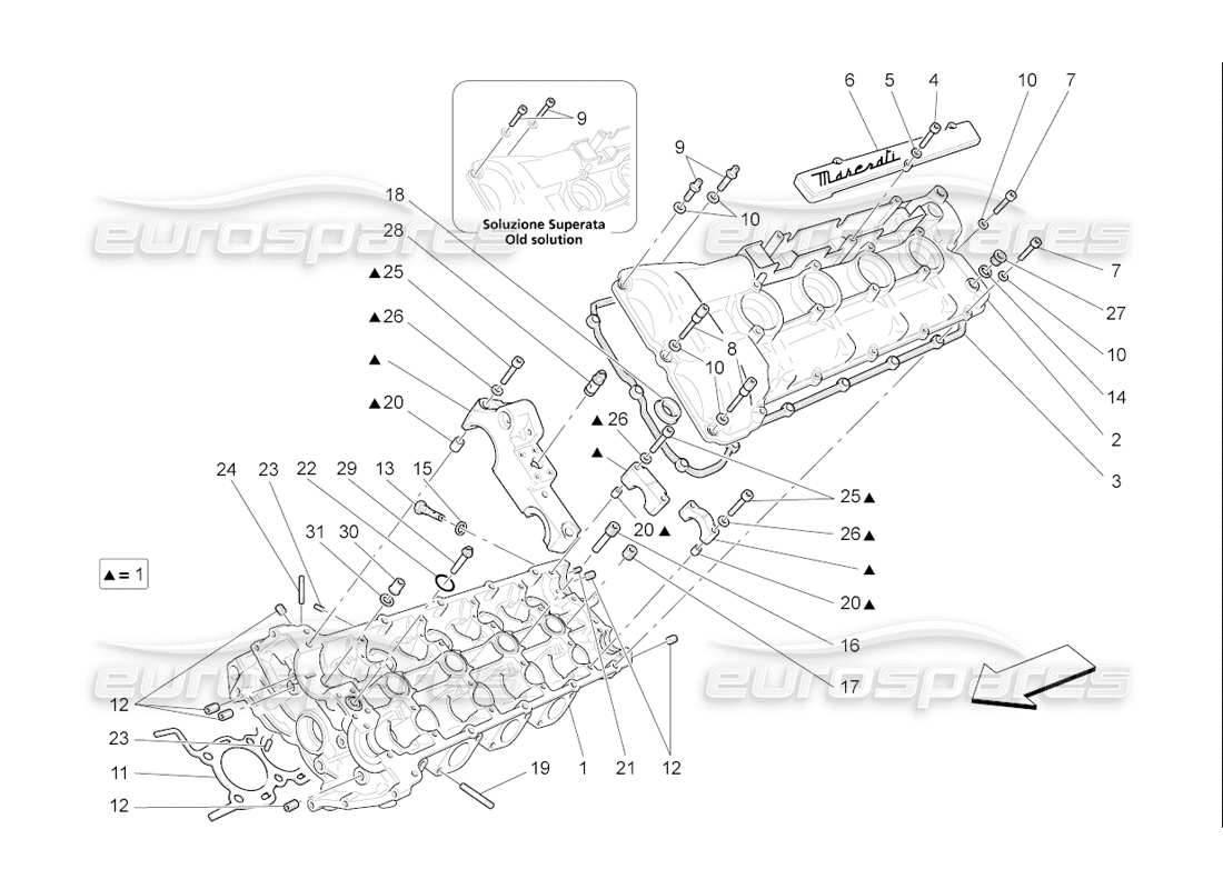 maserati qtp. (2006) 4.2 f1 diagrama de piezas de la culata izquierda