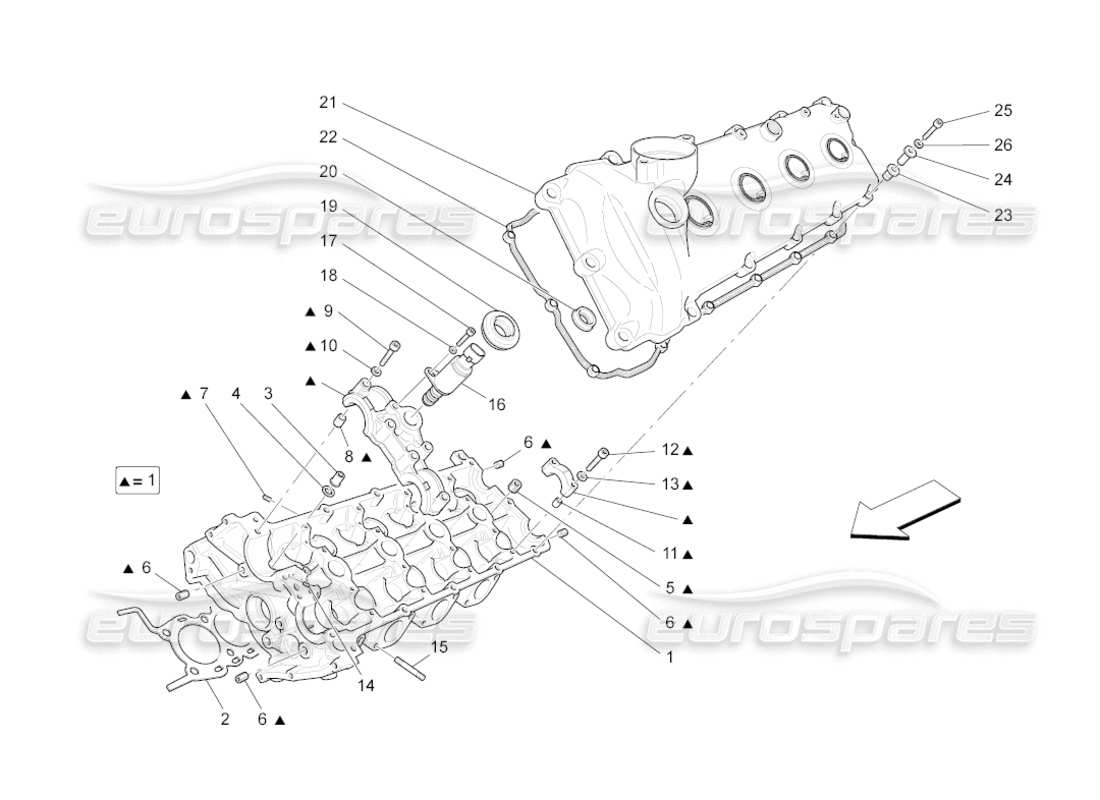 maserati grancabrio (2010) 4.7 culata izquierda diagrama de piezas