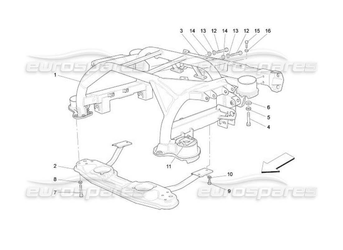 maserati qtp. (2005) 4.2 chasis trasero diagrama de piezas