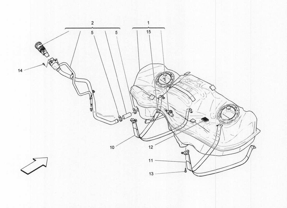 maserati qtp. v6 3.0 bt 410bhp 2wd 2017 diagrama de piezas del tanque de combustible