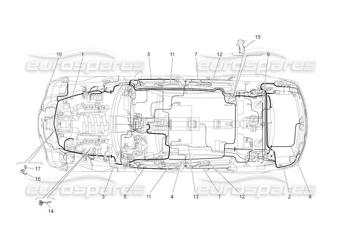 maserati qtp. (2011) 4.7 auto cableado principal diagrama de piezas