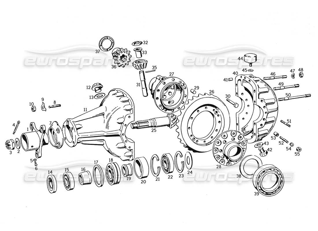 ferrari 250 gte (1957) montaje diferencial diagrama de piezas