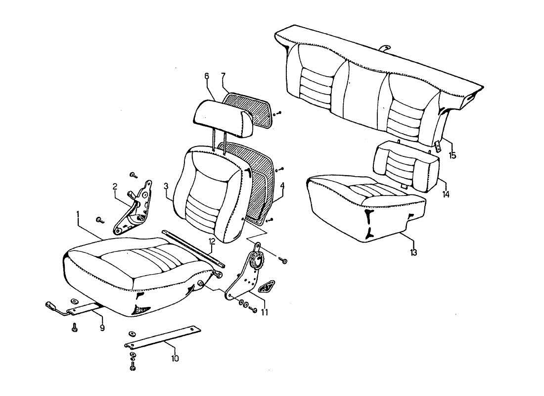 lamborghini jarama asientos delanteros y traseros diagrama de piezas