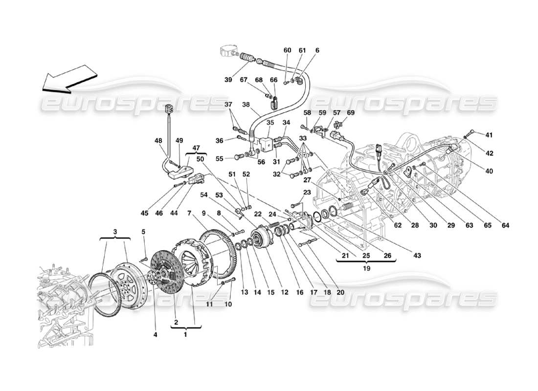 ferrari 360 challenge stradale embrague y controles diagrama de piezas