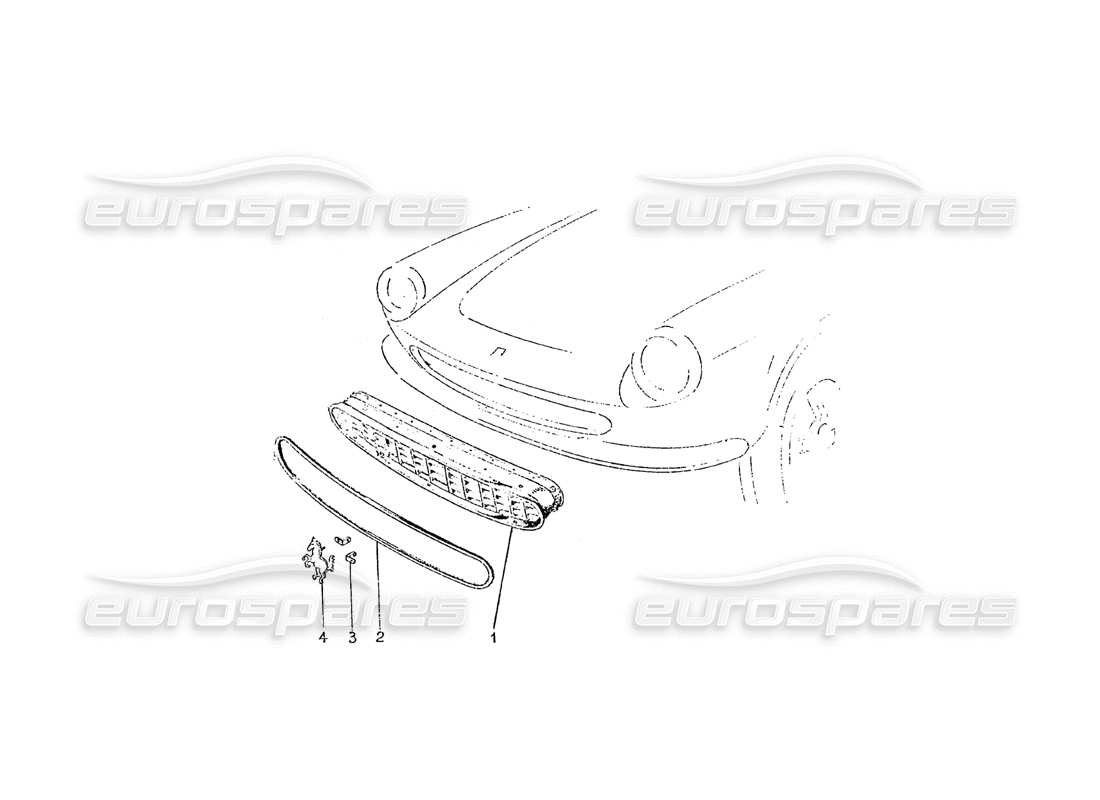 ferrari 275 (pininfarina coachwork) diagrama de piezas del radiador grupoo maschera