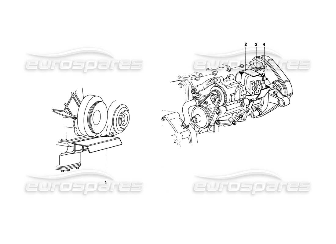 ferrari 308 gtb (1980) guardias (variantes para la versión aus) diagrama de piezas