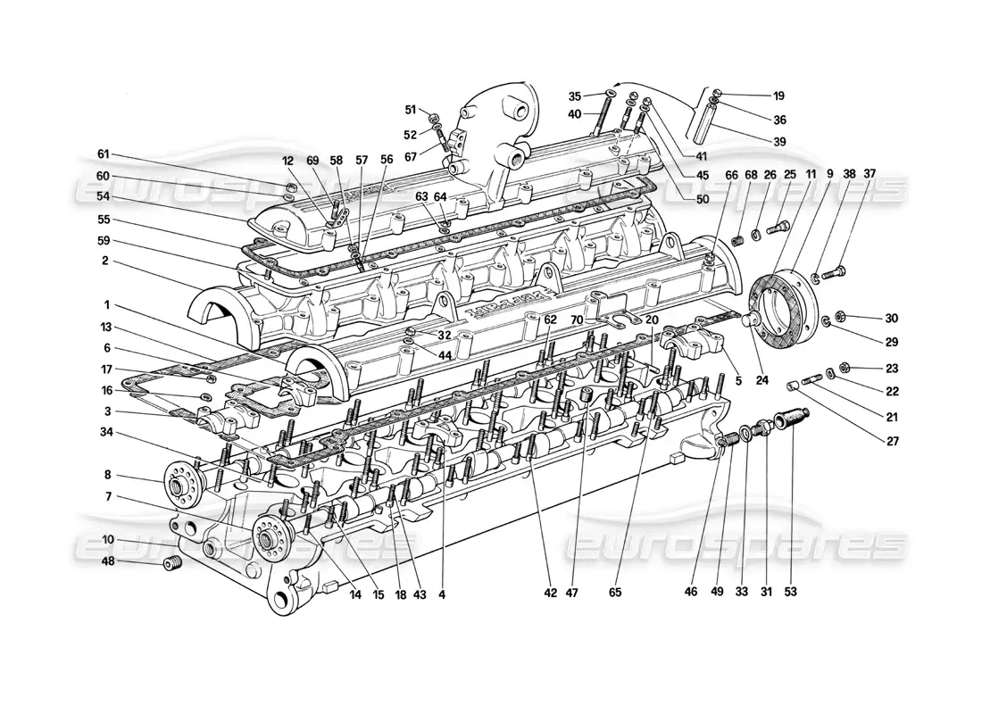 ferrari 412 (mechanical) culata (derecha) diagrama de piezas
