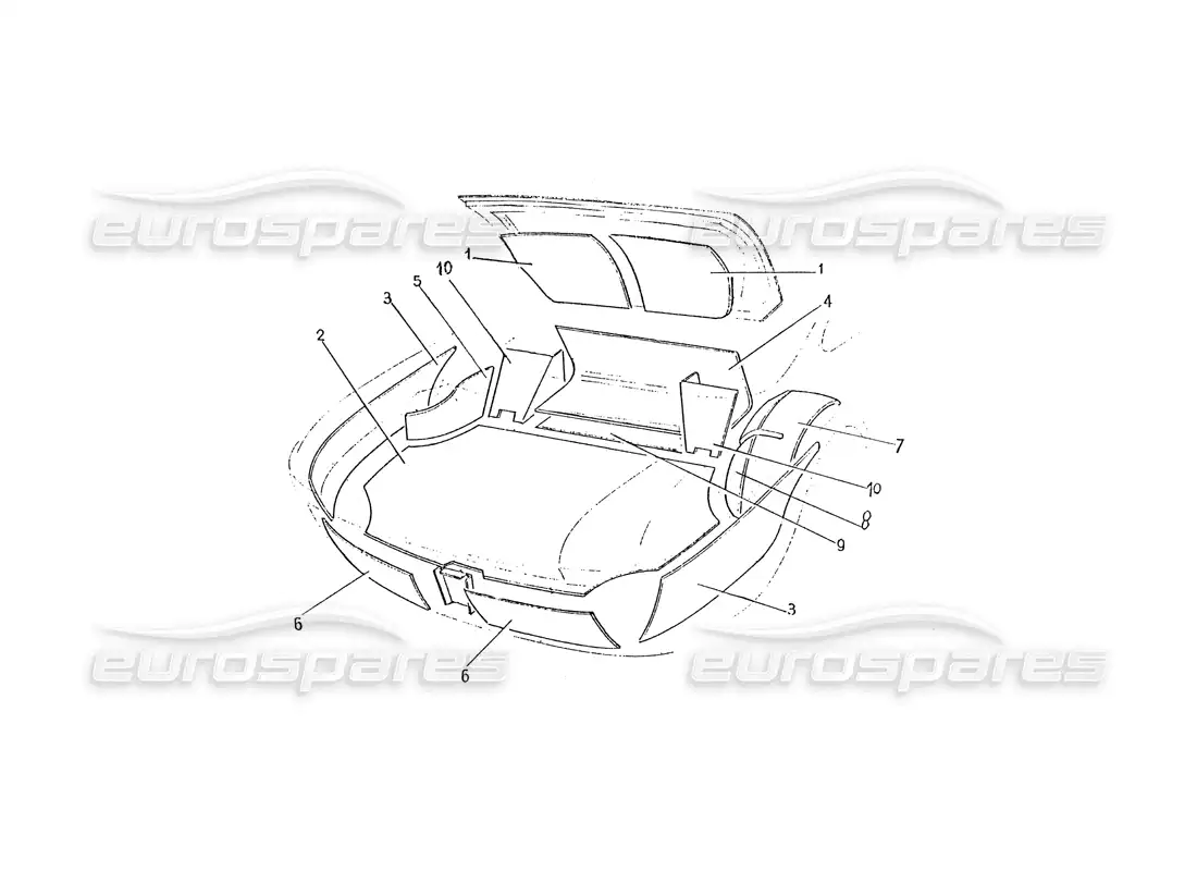 ferrari 330 gtc / 365 gtc (coachwork) alfombras interiores de maletero diagrama de piezas