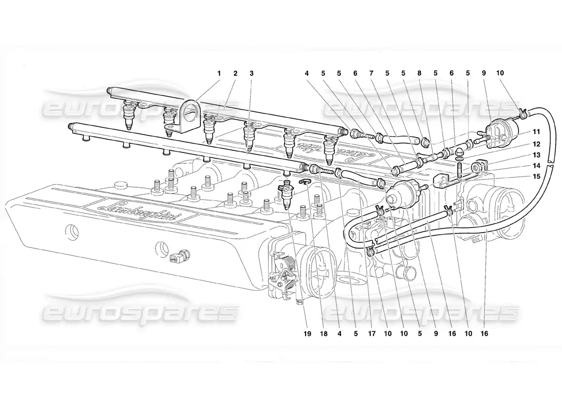 lamborghini diablo vt (1994) fuel system diagrama de piezas