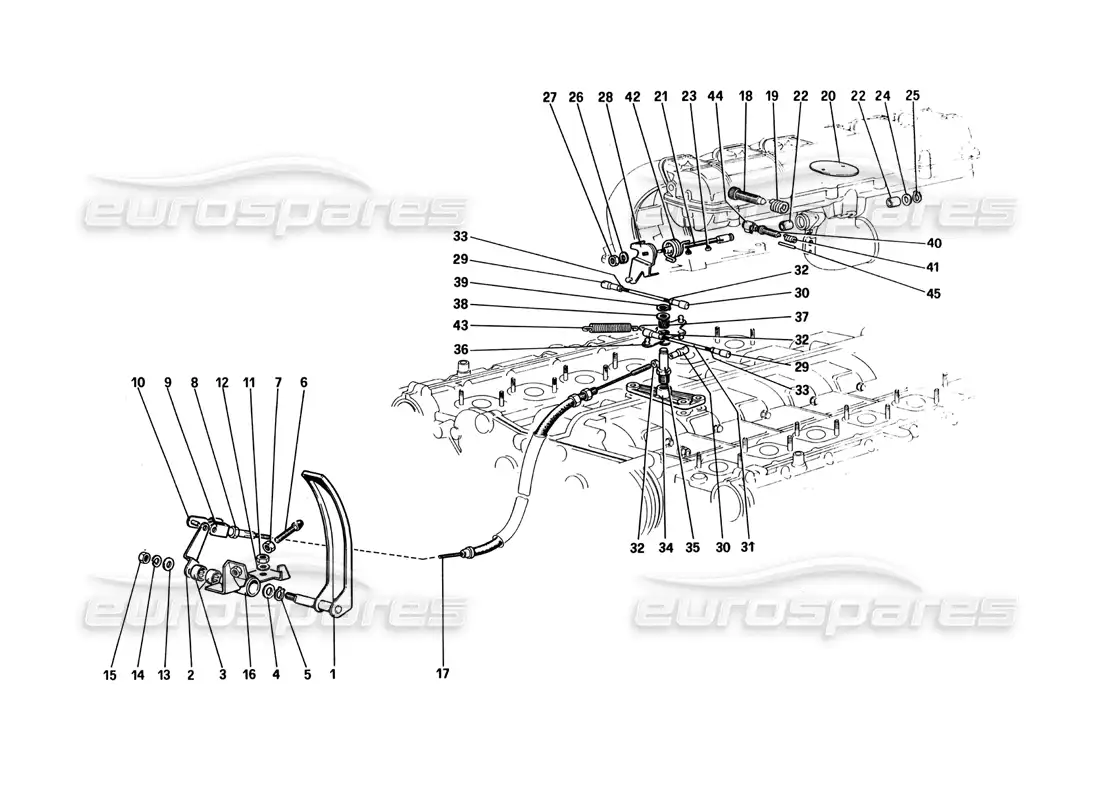 ferrari 512 bbi control de aceleradores diagrama de piezas