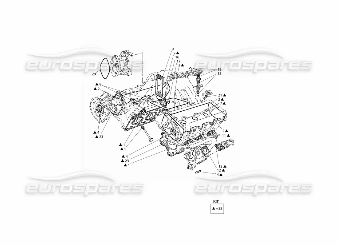 maserati qtp v6 evoluzione juntas y sellos para revisión de culatas diagrama de piezas