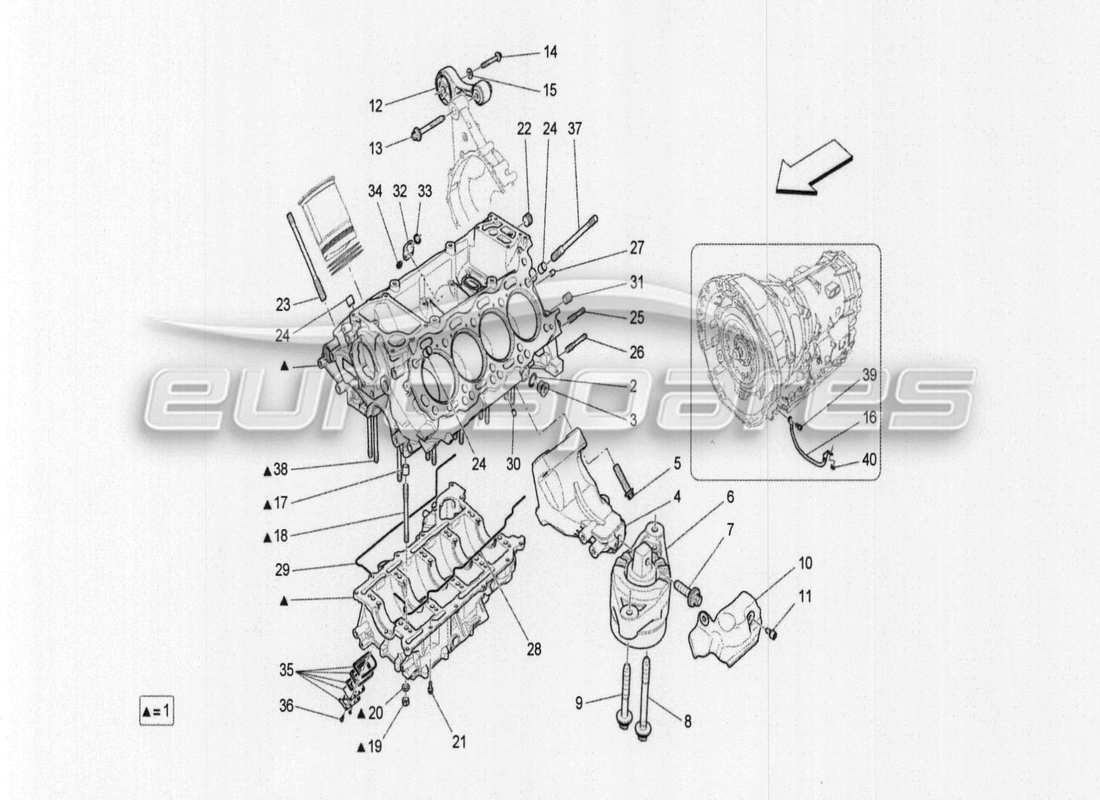 maserati qtp. v8 3.8 530bhp auto 2015 diagrama de piezas del carter