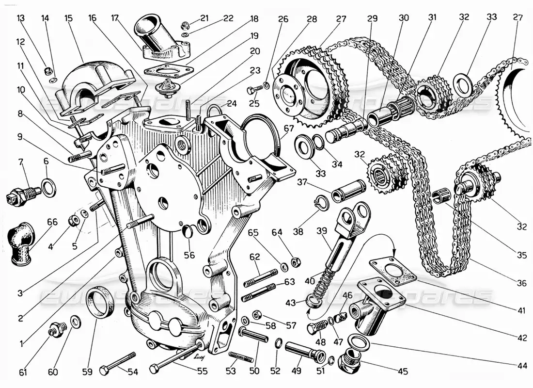 ferrari 330 gt 2+2 momento diagrama de piezas