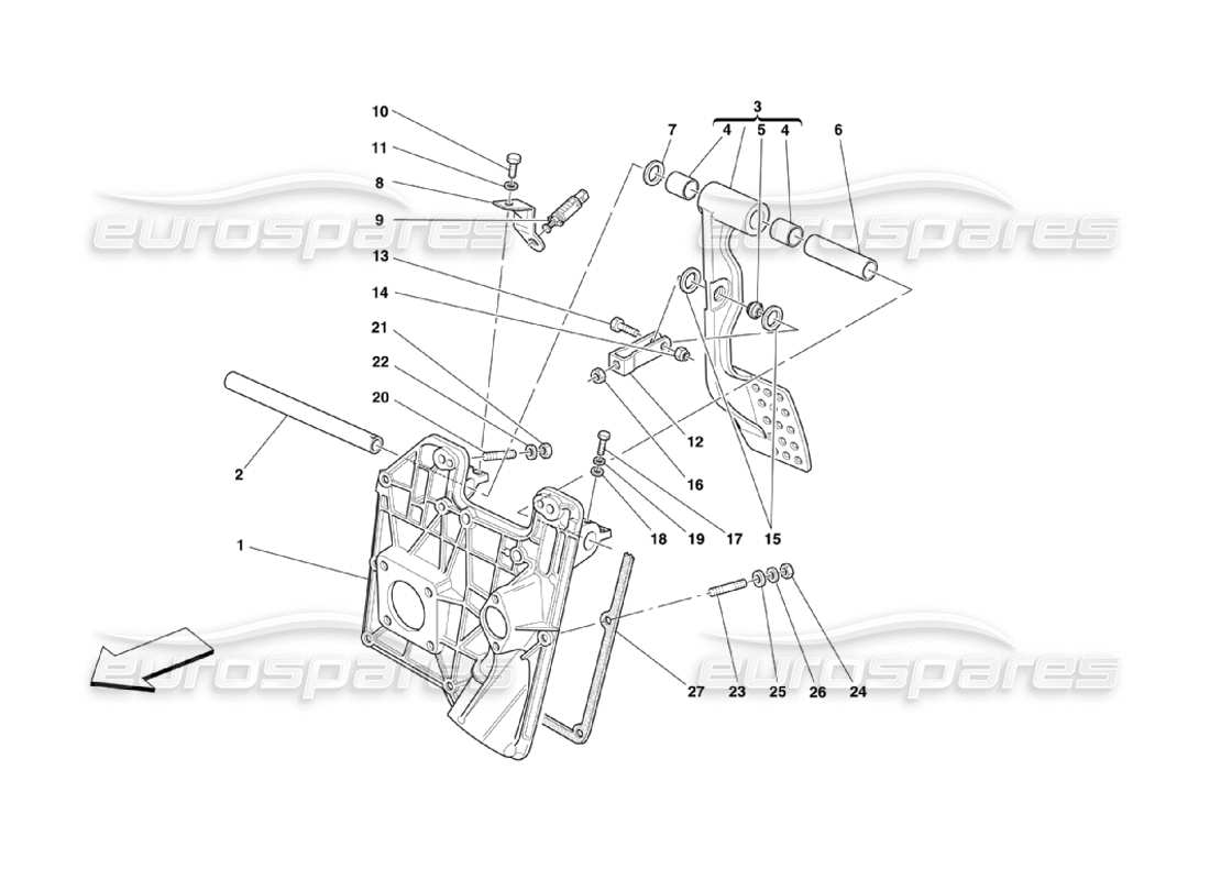 ferrari 360 challenge stradale pedales diagrama de piezas