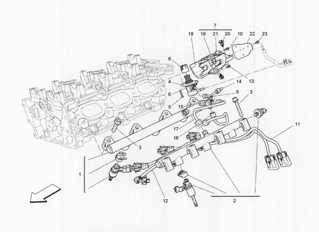 maserati qtp. v6 3.0 bt 410bhp 2wd 2017 diagrama de piezas de bombas de combustible y líneas de conexión