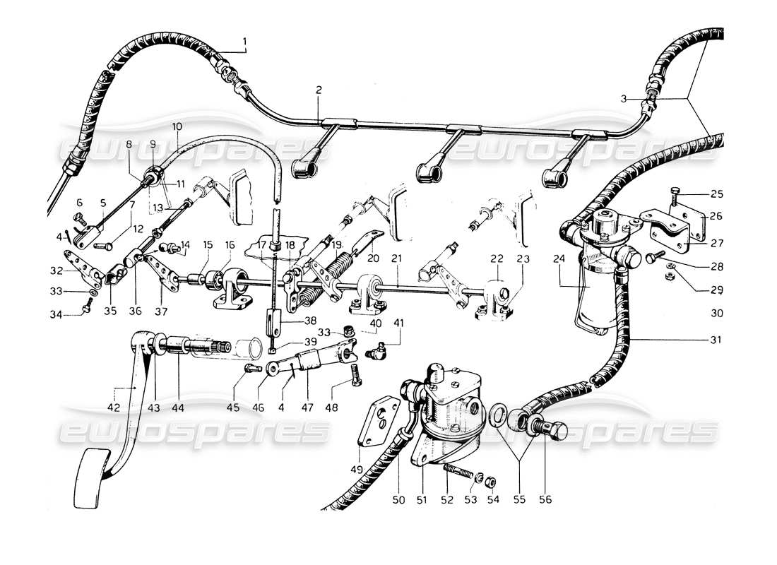 ferrari 275 gtb/gts 2 cam diagrama de piezas del sistema de combustible