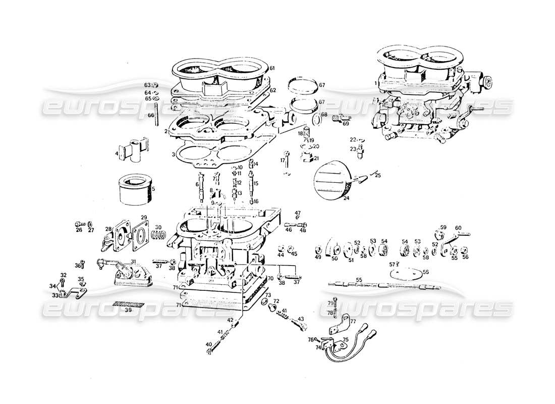 maserati khamsin carburador diagrama de piezas