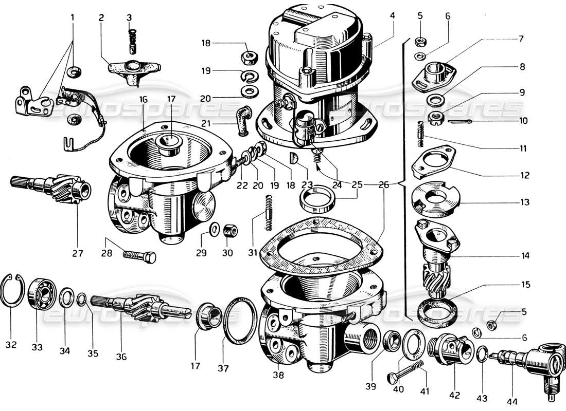 ferrari 330 gtc coupe distribuidores y controles diagrama de piezas