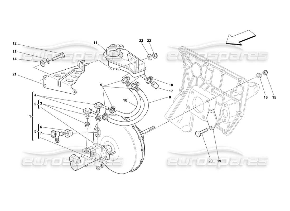 ferrari 360 challenge stradale control hidráulico de frenos diagrama de piezas