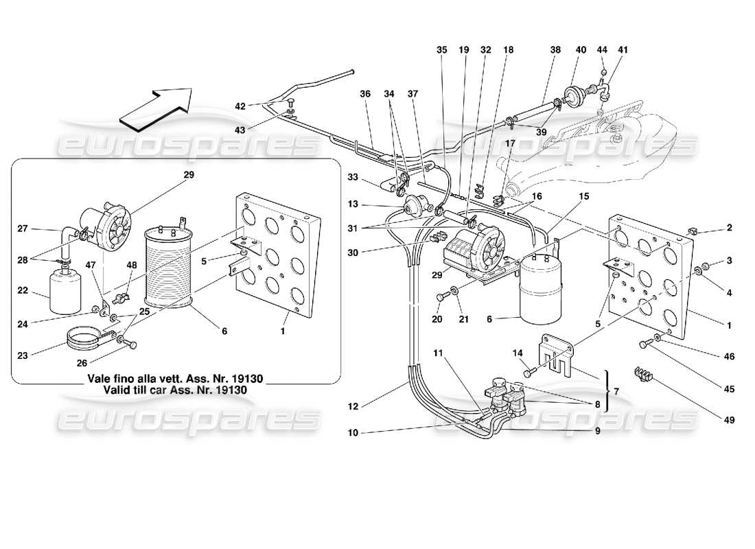 ferrari 355 (2.7 motronic) diagrama de piezas del dispositivo de inyección de aire
