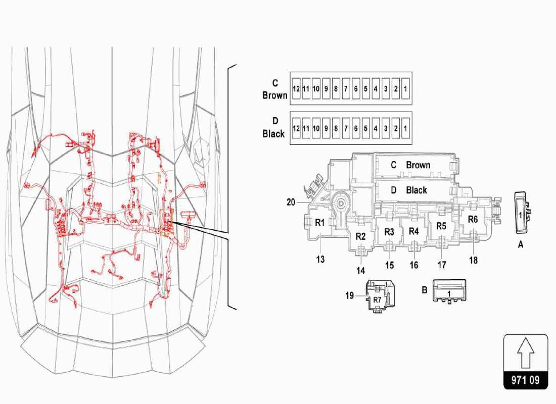 lamborghini centenario spider sistema eléctrico - fusibles diagrama de piezas