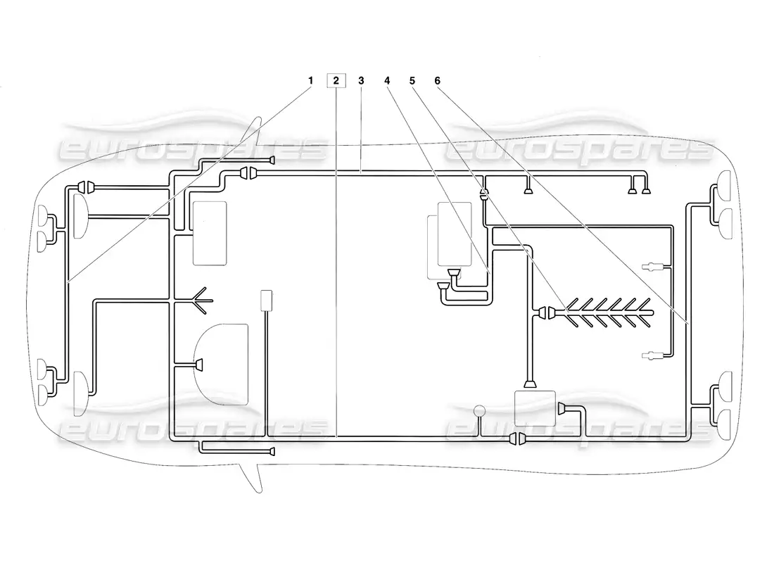 lamborghini diablo vt (1994) sistema eléctrico diagrama de piezas