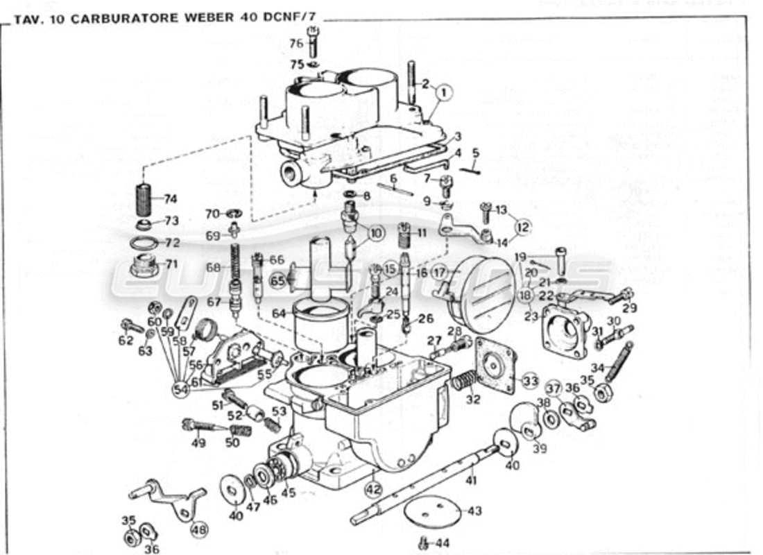 ferrari 246 gt series 1 carburador weber diagrama de piezas