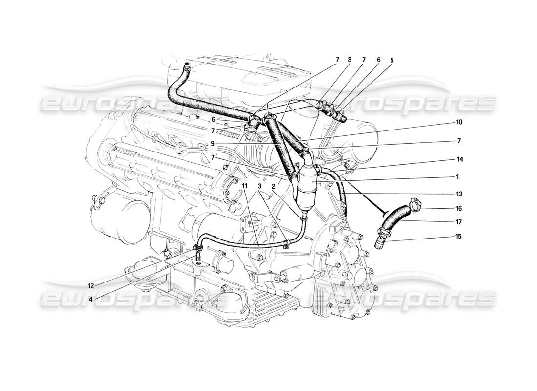 ferrari mondial 8 (1981) soplado - por diagrama de piezas del sistema